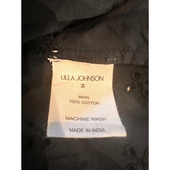 NEW ULLA JOHNSON  Lilith Eyelet Mini Dress in BLACK SIZE 2 - Picture 8 of 8